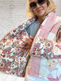 Quilt coat jacket "strawberries and cream"