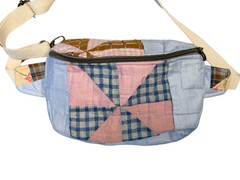 Vintage quilt Crossbody bag- pinwheels