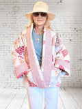 Quilt coat jacket "strawberries and cream"