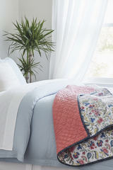 Floral and linen quilt