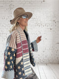 Quilt coat jacket "USA" OOAK , OSFM