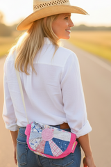 Vintage quilt Crossbody bag-pretty in pink