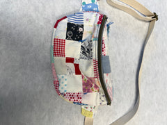 Vintage quilt Crossbody bag-  postage stamp