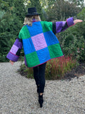 Quilt jacket bold Amish colorblock OOAK