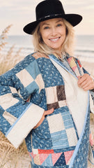 Quilt Jacket-  3X-tall  “indigo days grande” OSFA to 3X- tall