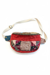 Vintage quilt Crossbody bag- indigo calico