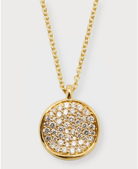 14k diamond, full moon pendant, small size
