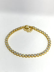 CZ bezel set diamond tennis bracelet