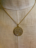 NEW! XL diamond disc 18k necklace