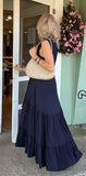 Tiered linen maxi dress