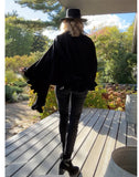 Black Shawl ruffle wrap