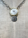 Coin necklace silver chain