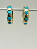 18k sleeping beauty turquoise hoop earrings