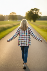 Quilt Market Jacket  “postage stamp” M (4,6,8)