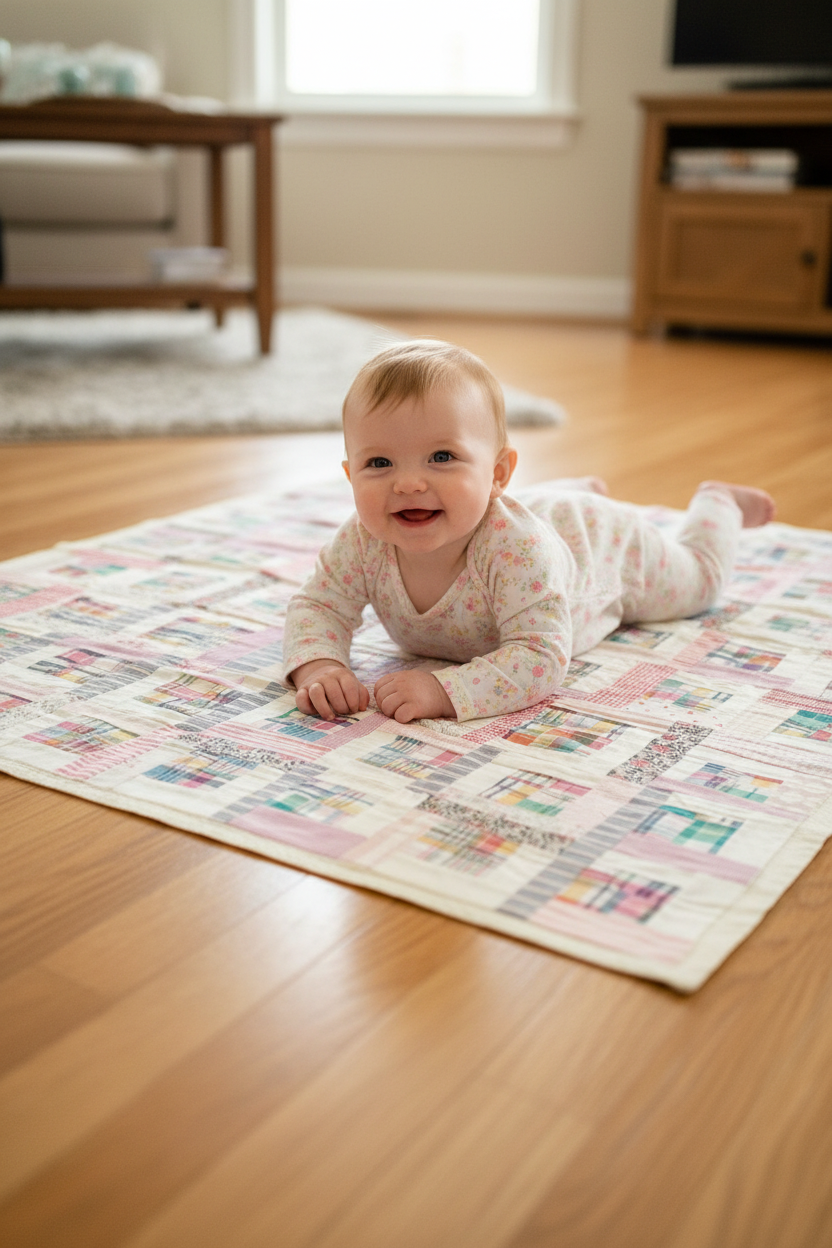 Baby girl Quilt ,color me madras!