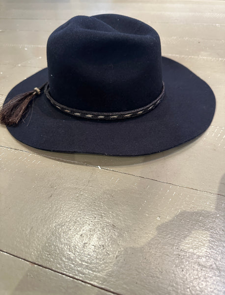 Black felt hat cowboy- fedora