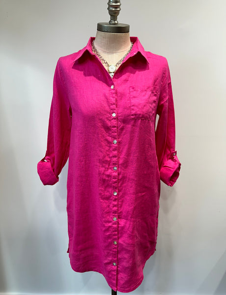 Classic pink shirt dress
