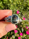 Green tourmaline and diamond ring