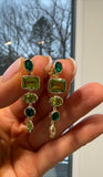 Emerald and peridot  earrings