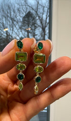 Emerald and peridot  earrings