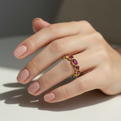 Pink sapphire 14k ring
