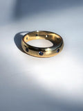 Blue sapphire  wide  band eternity 14k ring