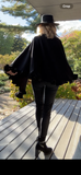 Black Shawl ruffle wrap