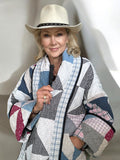 Quilt coat jacket , "vintage pinwheels" OOAK