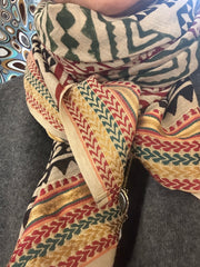 Silk edge scarf 36" square multi colored ( half size square) - abigailheche
