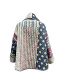 Quilt coat jacket "USA" OOAK -large size