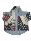 Quilt coat jacket "USA" OOAK -large size