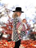 Quilt coat jacket "USA" OOAK -large size