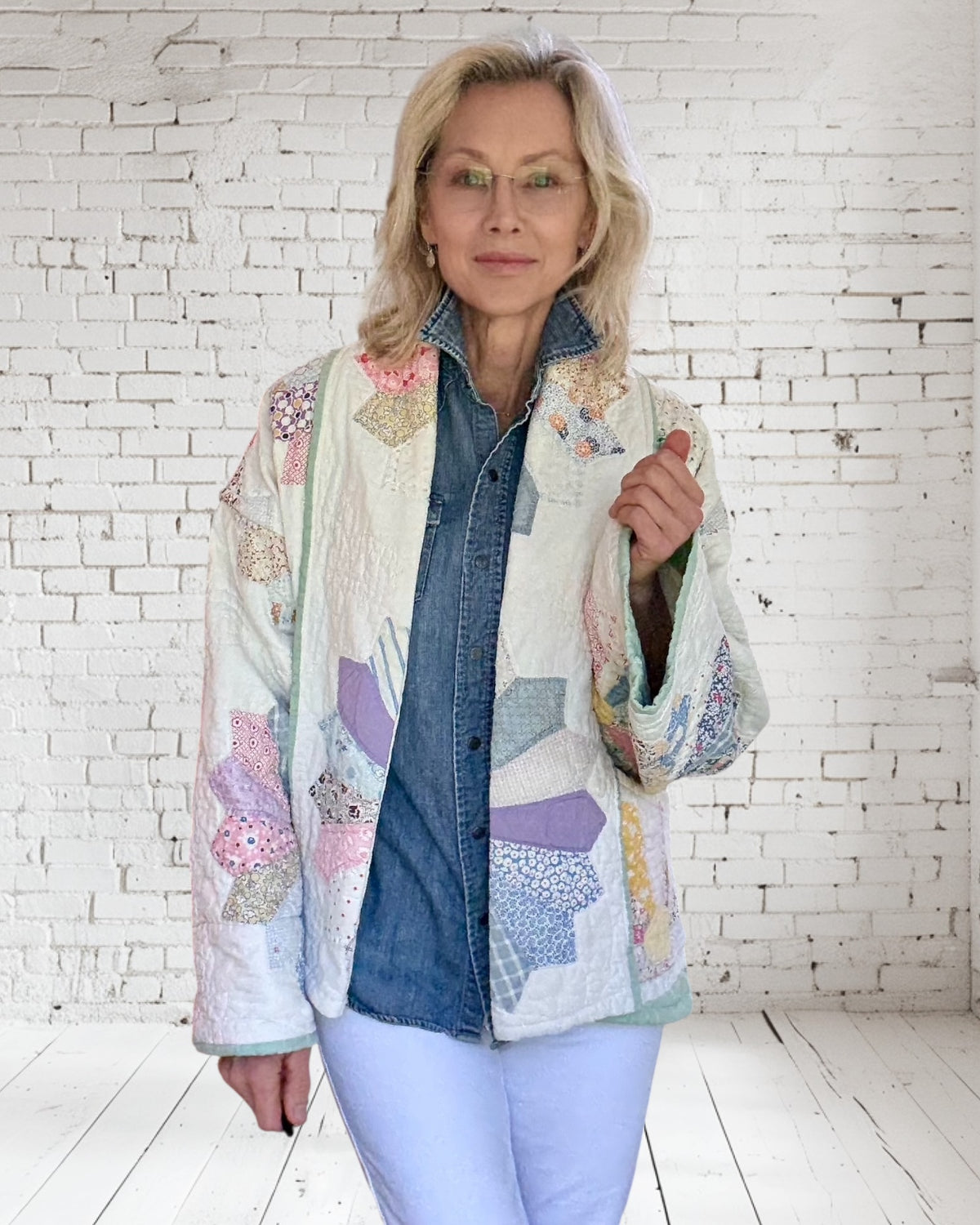 Quilt jacket “party plates”