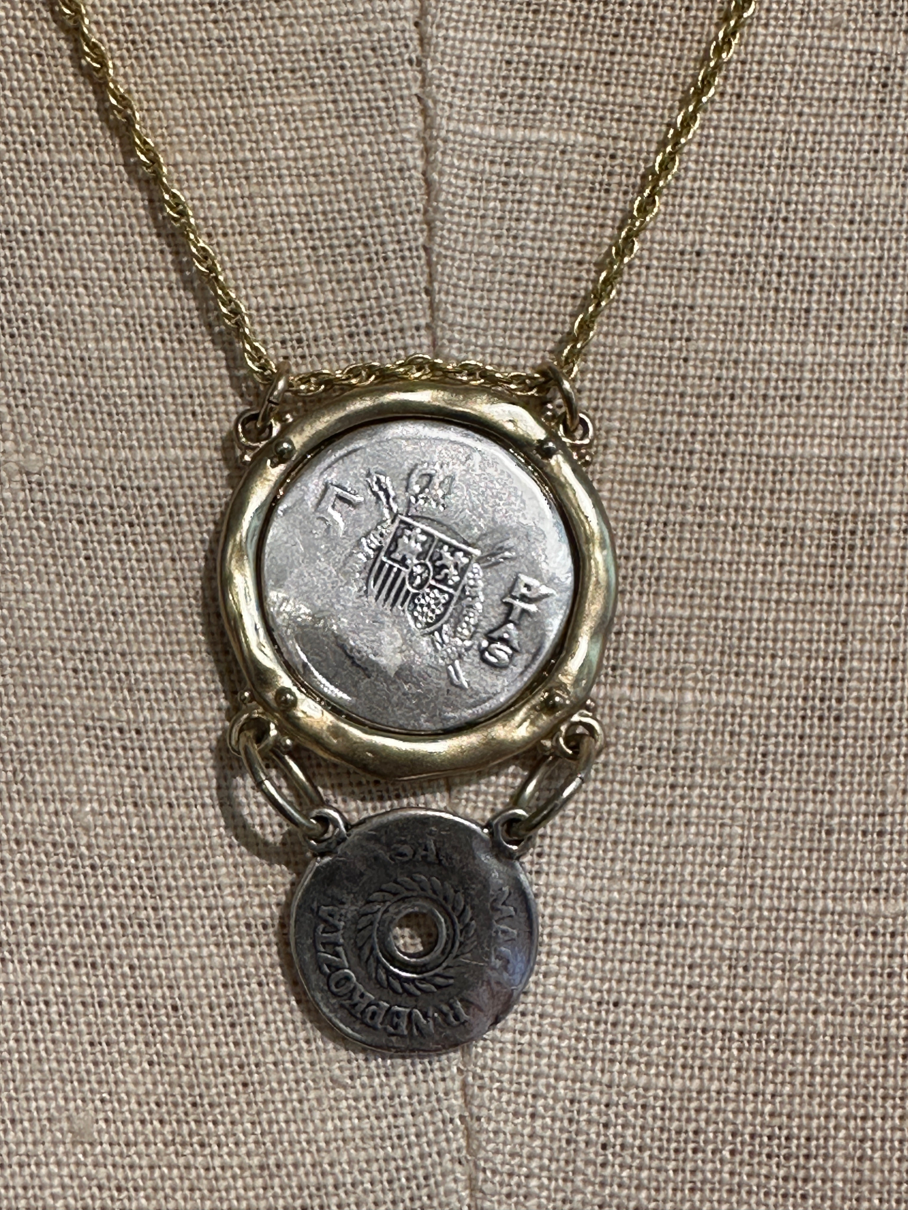 Double Coin necklace gold chain
