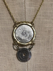 Double Coin necklace gold chain