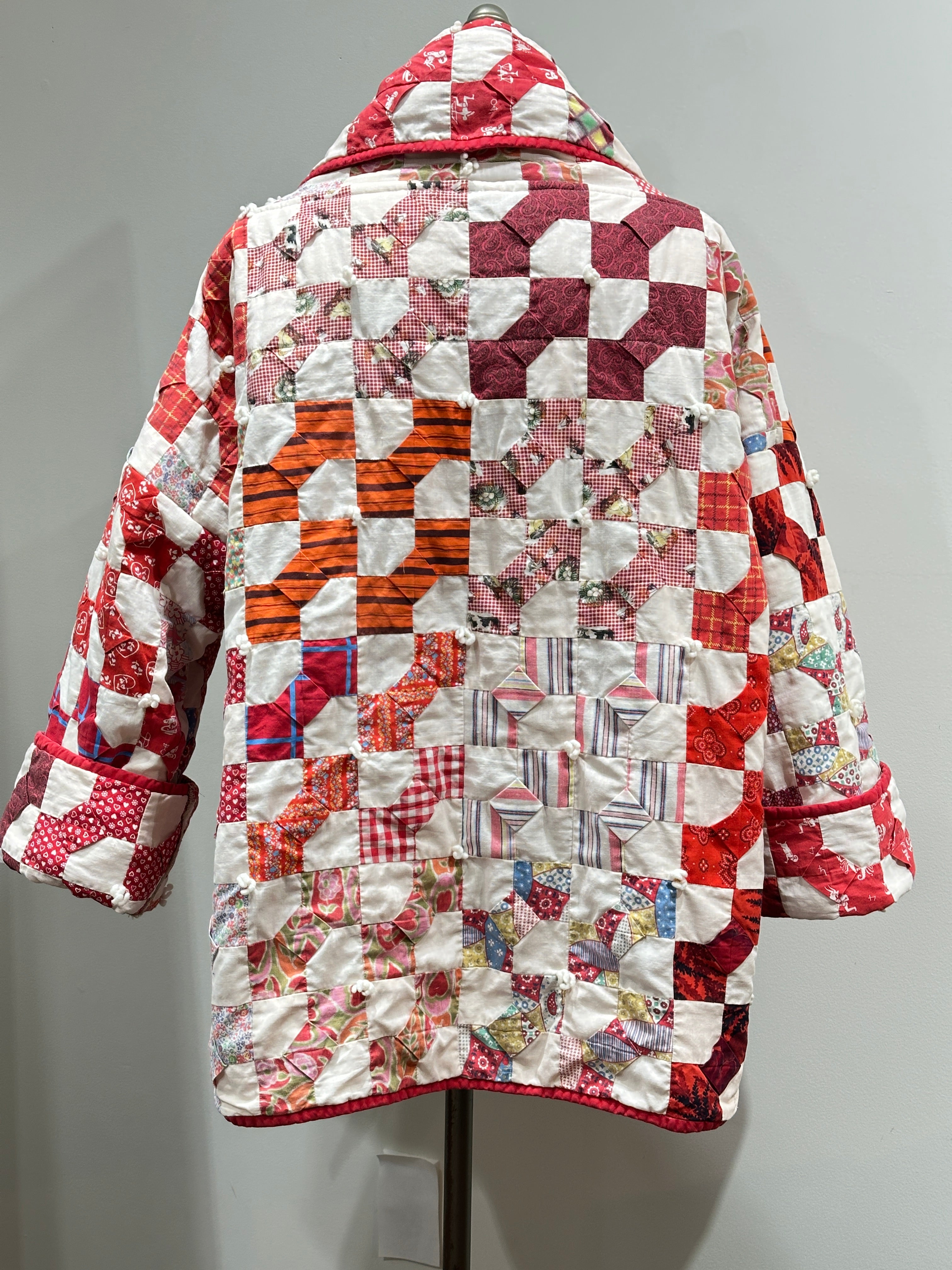 Quilt jacket "puffy bow ties"   fits up to XL