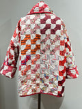 Quilt coat jacket "put a bow on it" ooak