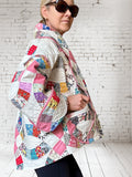 Quilt coat jacket "pink wedding rings"