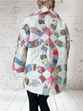 Quilt coat jacket "pink wedding rings"