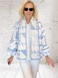 Cropped quilt jacket  "blue baskets"