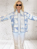 Cropped quilt jacket  "blue baskets"