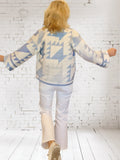 Cropped quilt jacket  "blue baskets"