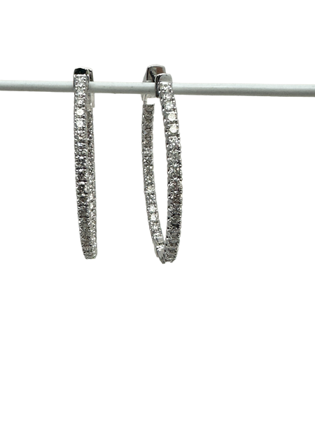 2 ctw Diamond hoop earrings