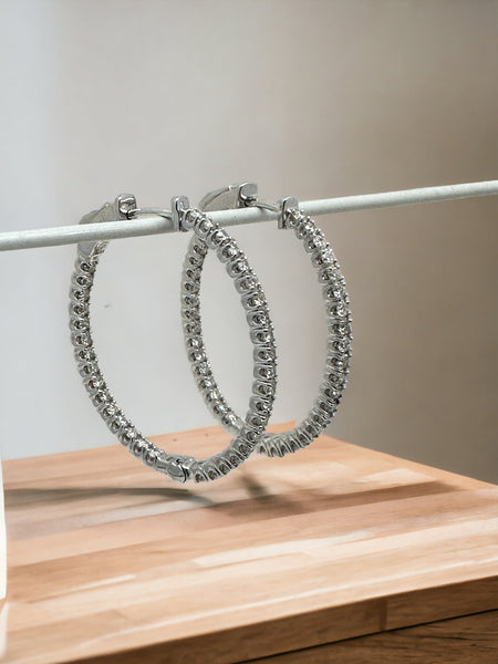 2 ctw Diamond hoop earrings