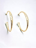 Scattered diamond hoop post earrings