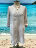 Linen patch pocket beach dress