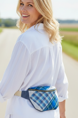 Vintage quilt Crossbody bag-blueberry patches