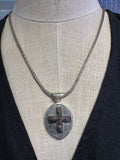 Large Staurolite Cross, sterling