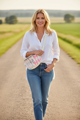 Vintage quilt Crossbody bag- fanny pack -diamond daze