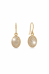 18k oval diamond Gold drop earrings, NEW SHAPE